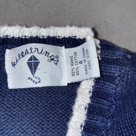 Vintage Kitestrings Kids' Navy Golf-Themed Cardigan Sweater - Picture 2 of 3